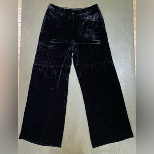 Lafayette 148 Rich Black Rayon/Silk Velvety hand-feel Wide Leg Pants Size 10